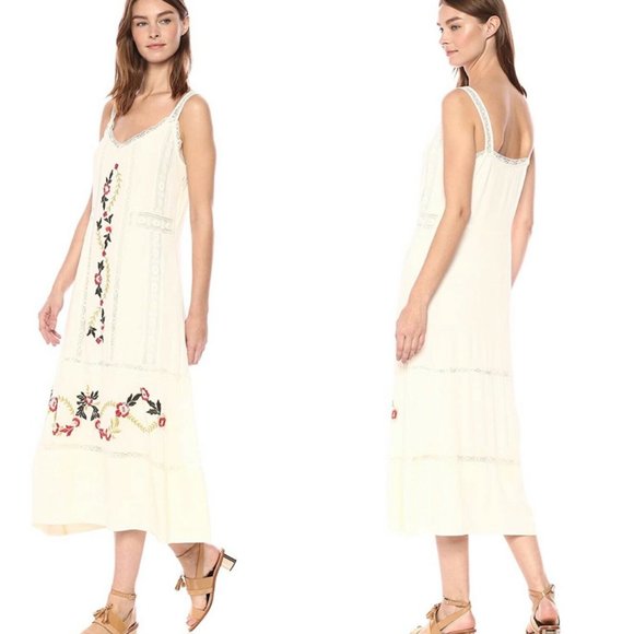 Nanette Lepore Palomino White Embroidered Midi - Picture 1 of 4